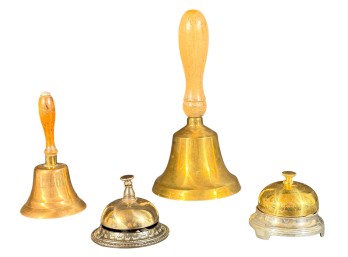 Four (19th/20th c) BRASS BELLS