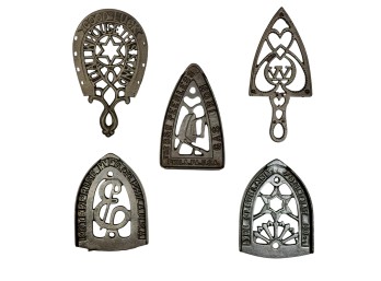 (5) CAST IRON SAD IRON TRIVETS