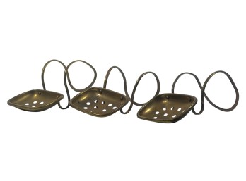 (3) 1900-30 VINTAGE BRASS TUBSIDE SOAP DISHES