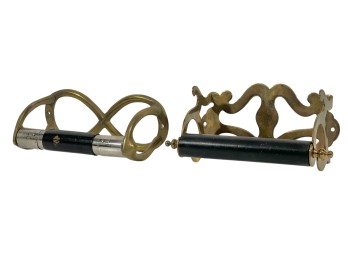 (2) 1900s BRASS TOILET PAPER HOLDERS