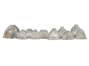 MISCELLANEOUS GROUP of FLUTED GLASS SHADES