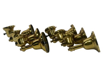 (6) EARLY (20th c) BRASS WALL SCONCES
