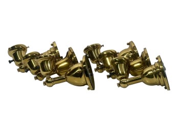 (6) EARLY (20th c) BRASS WALL SCONCES