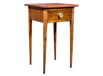 HEPPLEWHITE TIGER MAPLE (1) DRAWER STAND