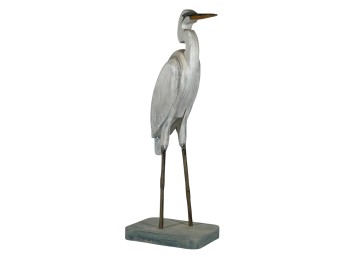 STAN/JEANNINE MARVEL CARVED & PAINTED GREAT EGRET