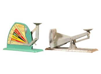 (2) VINTAGE BROWER & ACME EGG SCALES