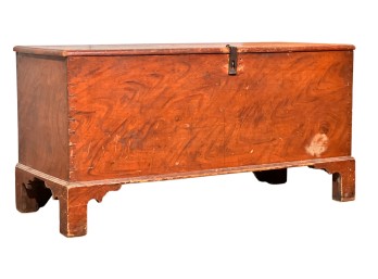 (18th/19th c) GRAIN PAINTED BLANKET CHEST