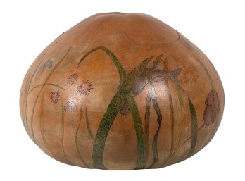 LAURA BARR WAY BIG SEA FOLK ART GOURD BOWL