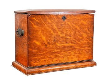 (19th c) ENGLISH OAK TRAVEL DESK