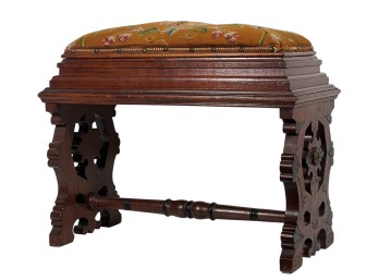 EASTLAKE CARVED & GILT FOOTSTOOL with HORSE