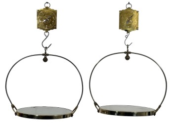 (2) CHATILLONS BRASS & IRON (20) LB SPRING SCALES
