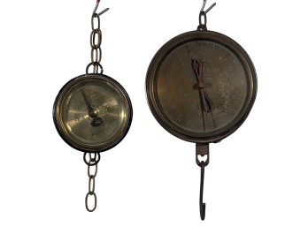 (2) CHATILLON'S BRASS & IRON MILK/PRODUCE SCALES