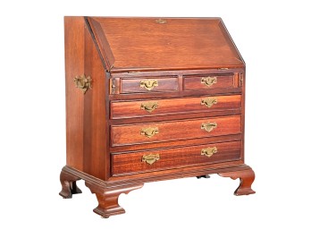 MINIATURE CHIPPENDALE MAHOGANY SLANT FRONT DESK