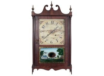 MARK LEAVENWORTH PILLAR & SCROLL MANTEL CLOCK