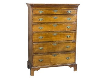 GRADUATED (19th c) CHIPPENDALE TALL CHEST