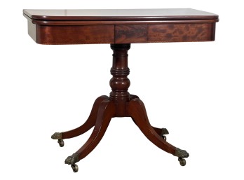 AMERICAN CLASSICAL MAHOGANY CARD TABLE