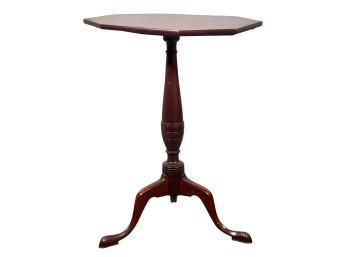 (19th c) MAHOGANY FLIP TOP CANDLESTAND