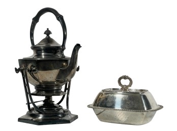 ART NOUVEAU SILVER PLATE KETTLE on STAND