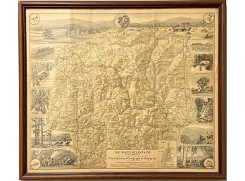 1937 MAP OF WHITE MOUNTAINS NH