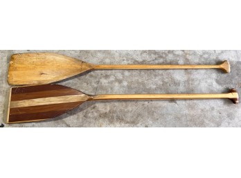 (2) VINTAGE CANOE PADDLES