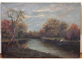 19th CENTURY OIL on CANVAS