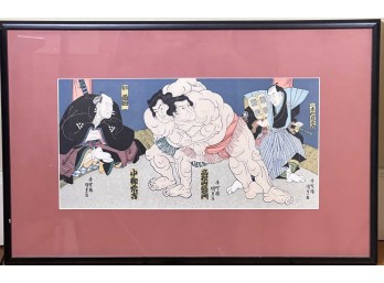 UTAGAWA KUNISADA WOODBLOCK SUMO PRINT