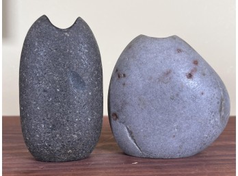 (2) LEE SPILLER NATURAL STONE VASES