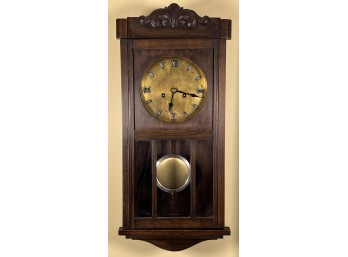 EARLY 20th CENTURY OAK EIGHT DAY WALL CLOCK