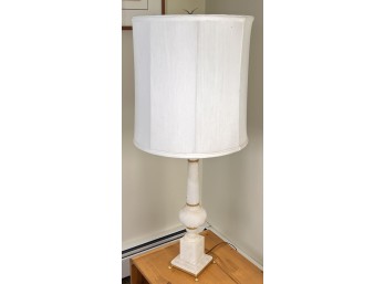 20th CENTURY ITALIAN CARVED ALABASTER TABLE LAMP