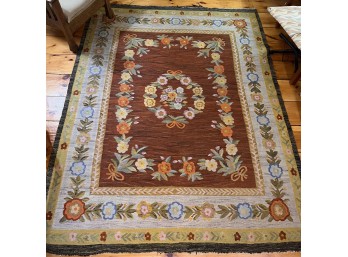 VINTAGE FLORAL ROOM SIZE HOOKED RUG