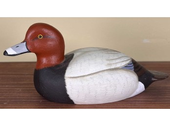 C.M. NELSON CARVED & PAINTED REDHEAD DECOY