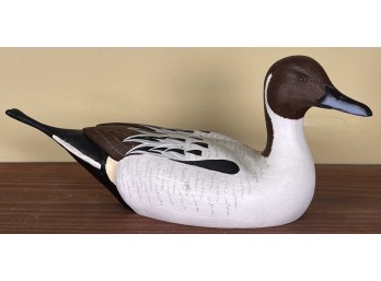 R.L. & C.M. NELSON CARVED & PAINTED PINTAIL DECOY