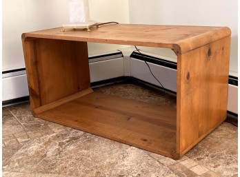 MID CENTURY PINE END TABLE