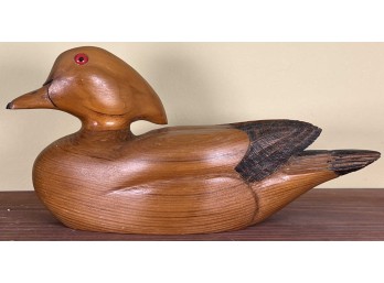E. PERKINS CARVED BUFFLEHEAD DECOY