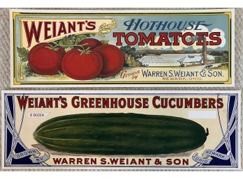 (2) WEIANT'S VEGETABLE LABEL ADS