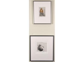 (2) J. ANN ELDRIDGE CAT ETCHINGS/AQUATINT