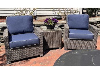 PAIR of JORDAN BRECKINRIDGE OUTDOOR RESIN WICKER O