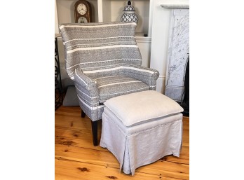LEE INDUSTRIES CUSTOM UPHOLSTERED  WING BACK SIDE