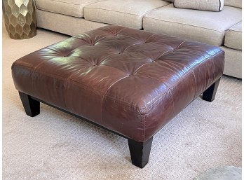 POTTERY BARN LEATHER COFFEE TABLE/OTTMAN