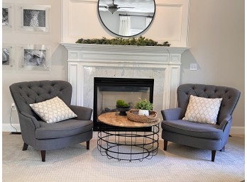 PAIR CLASSIC CONCEPTS OVERSIZED WING BACK CHAIRS