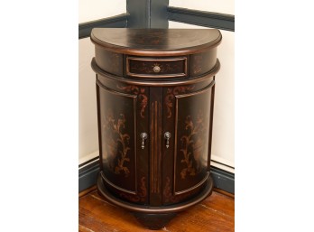 STENCILED DEMILUNE PANELED CABINET