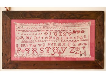 (19th c) CROSS STITCH ALPHABET SAMPLER