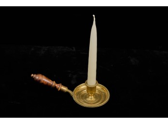 (18th c) SINGLE SOCKET BRASS CHAMBER LAMP