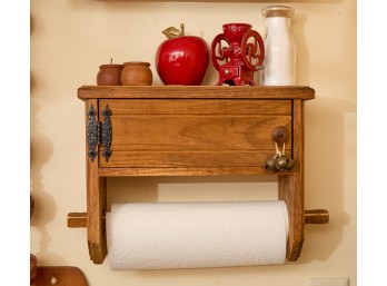 COLONIAL REVIVAL CABINET with TOWEL RACK etc