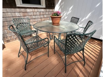 GLASS TOP ALUMINUM PATIO SET