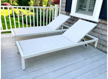 PAIR of PEMBERLY ROW ALUMINUM LOUNGERS