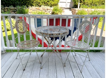(3) PIECE WROUGHT IRON BISTRO SET