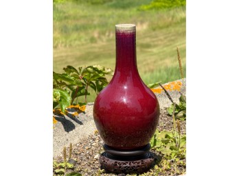 (19thc) CHINESE OXBLOOD BOTTLE VASE