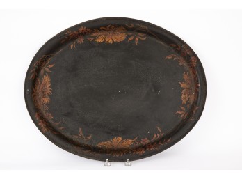 (19th c) OVAL TOLEWARE TRAY