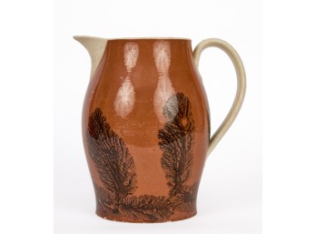 MOCHA WARE PITCHER with SEAWEED MOTIF